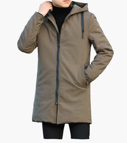 Herren Winterjacke Kapuze Reißverschluss Wind- und Wasserdicht