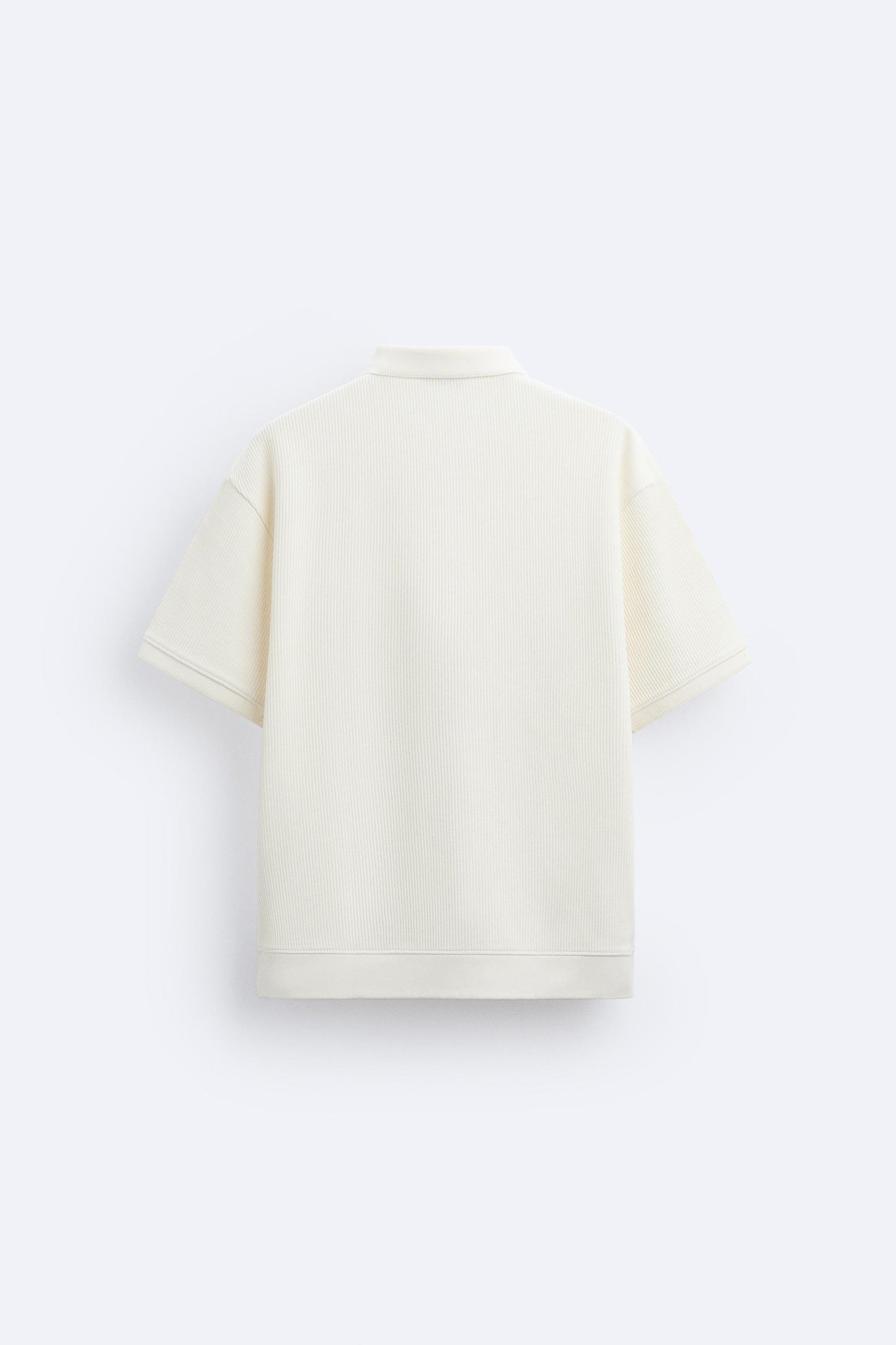 Herren Poloshirt Kurzärmelig Cremeweiß Baumwolle