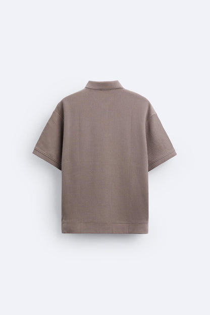 Herren Poloshirt Kurzärmelig Cremeweiß Baumwolle