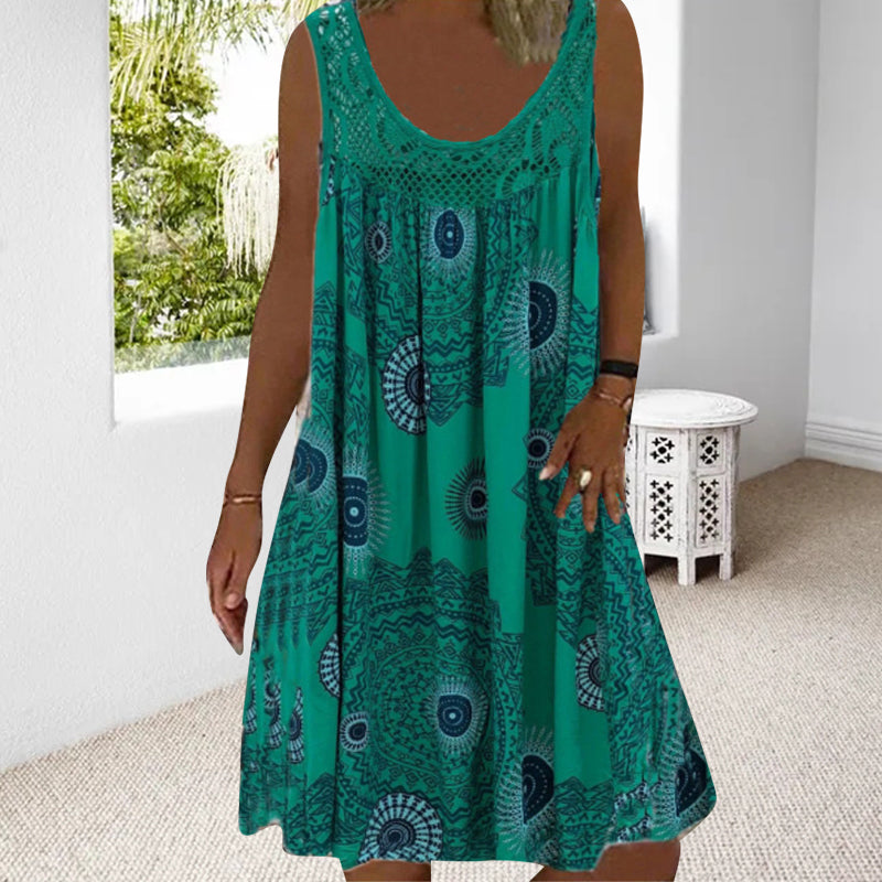Eveloria Damen Ärmelloses Sommerkleid Plus Size