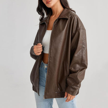Damen Oversized Zip-Up Jacke Modern