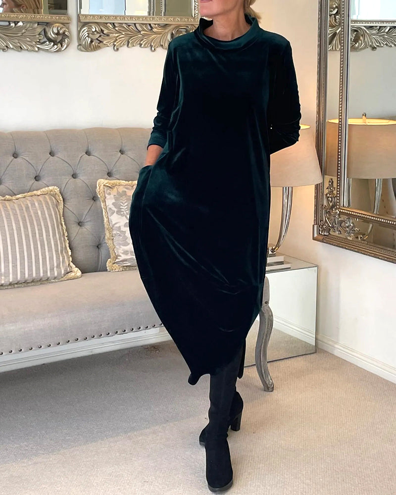Elegantes Damen Samtkleid mit Bauchabdeckung - Eveloria