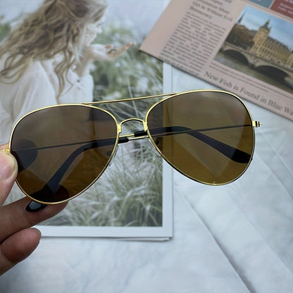 Eveloria Damen Aviator Sonnenbrille Goldener Rahmen
