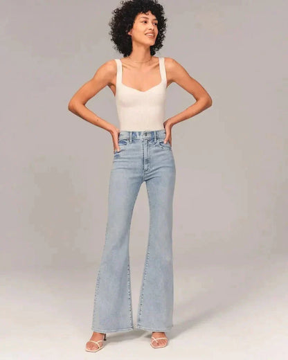 Eveloria Damen Bootcut Jeans Shaping Effekt