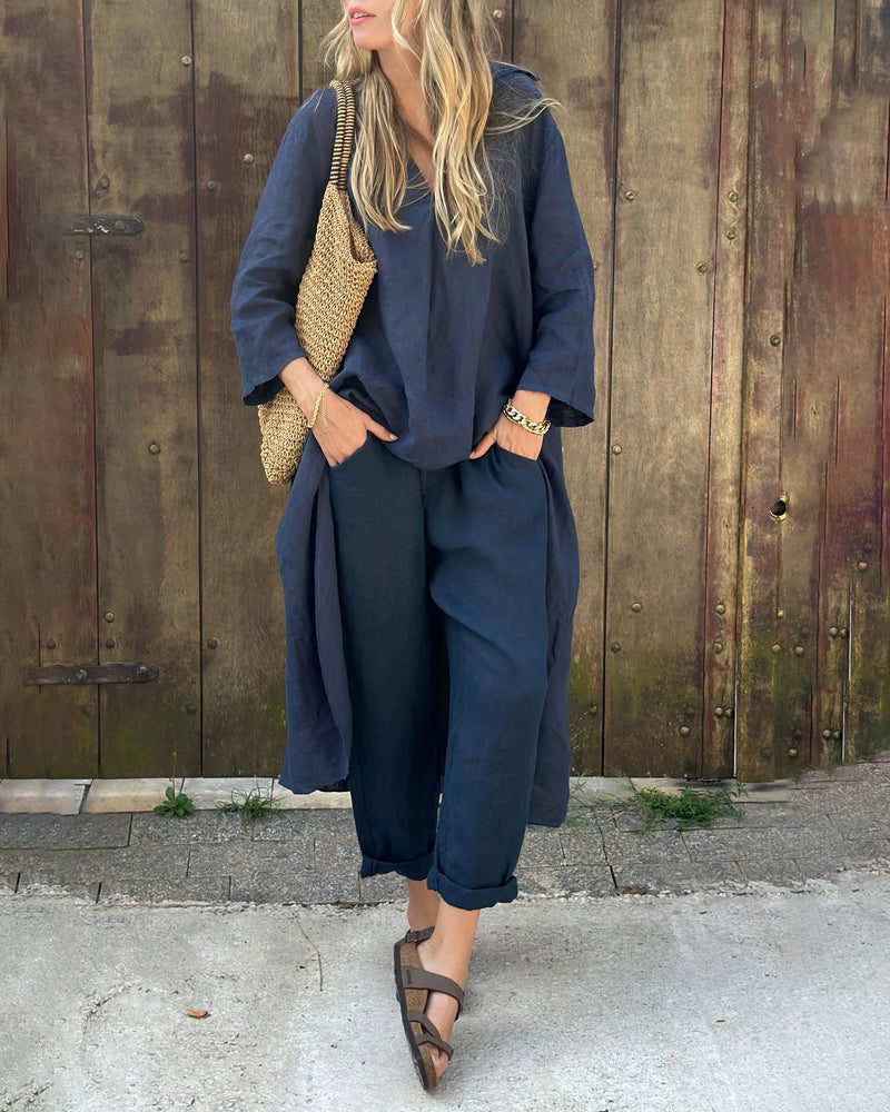 Damen 2-teiliges Strick-Loungewear-Set - Eveloria