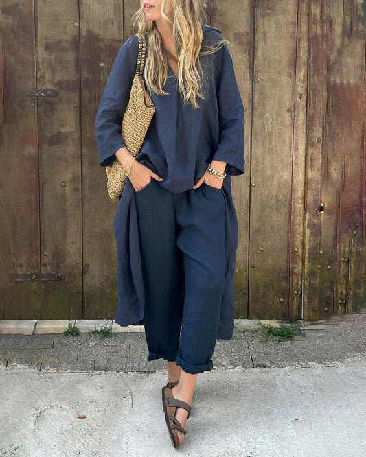 Damen 2-teiliges Strick-Loungewear-Set - Eveloria
