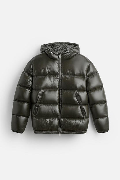 Herren Daunenjacke Kapuze Leicht Warm
