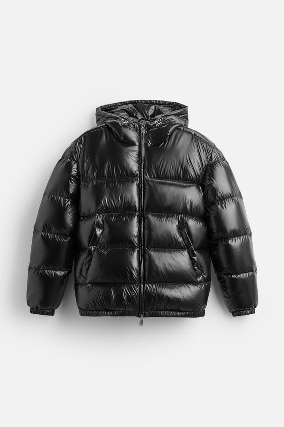 Herren Daunenjacke Kapuze Leicht Warm Schwarz - Eveloria
