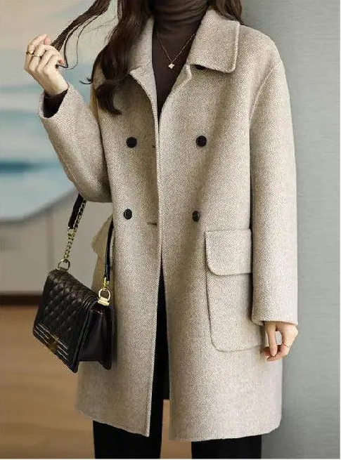 Damen Winterjacke Trendig Wollmix