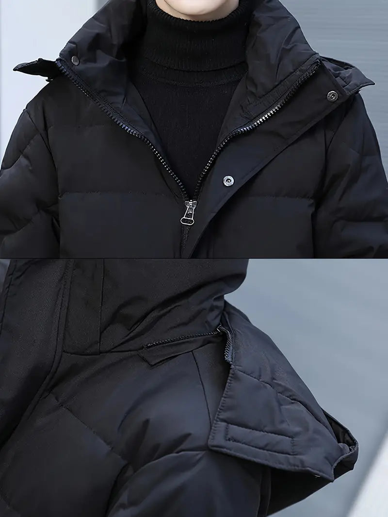 Eveloria Herren Winterjacke Lang Gesteppt Wärme