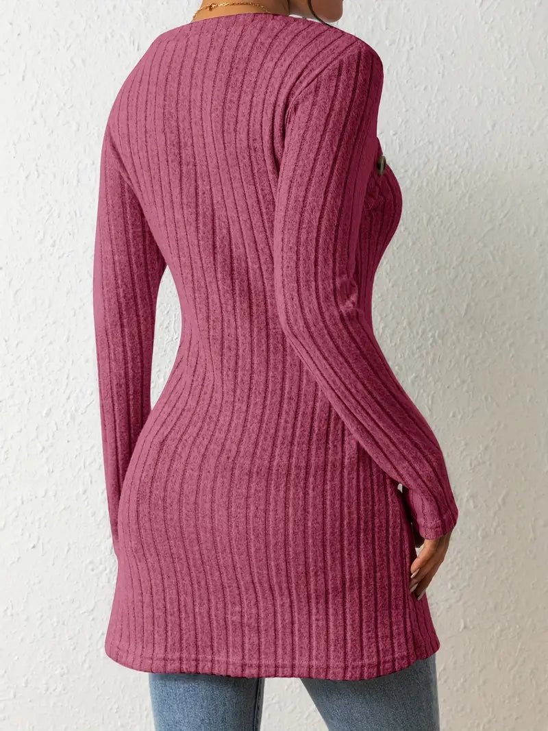 Eveloria Damen Pullover Gerippt Stilvoll