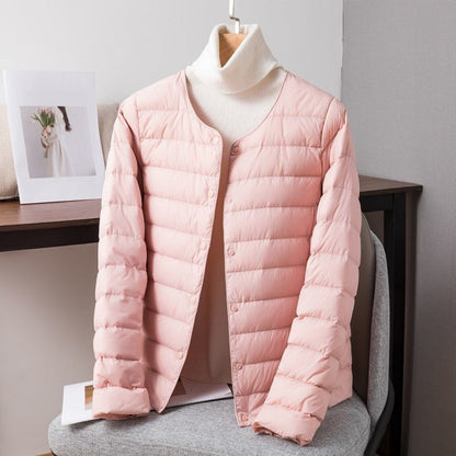 Damen Leichte Daunenjacke Druckknöpfe Sebastiana