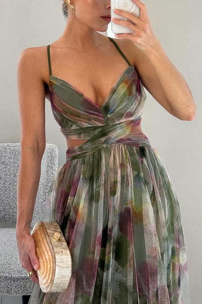 Damen Maxi-Kleid Falten-Design