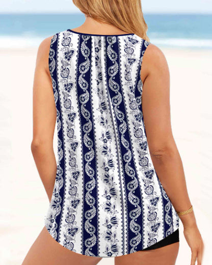 Eveloria Damen Tankini Gedruckt Zweiteilig