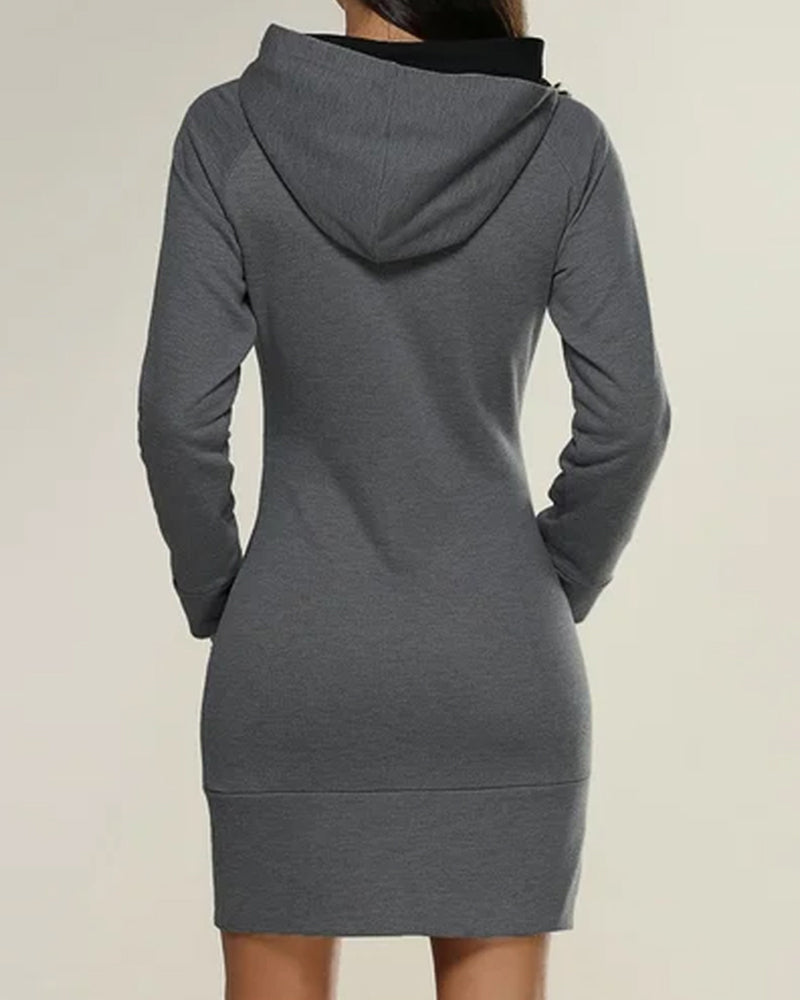 Damen Lange Hoodie Pullover Baumwolle