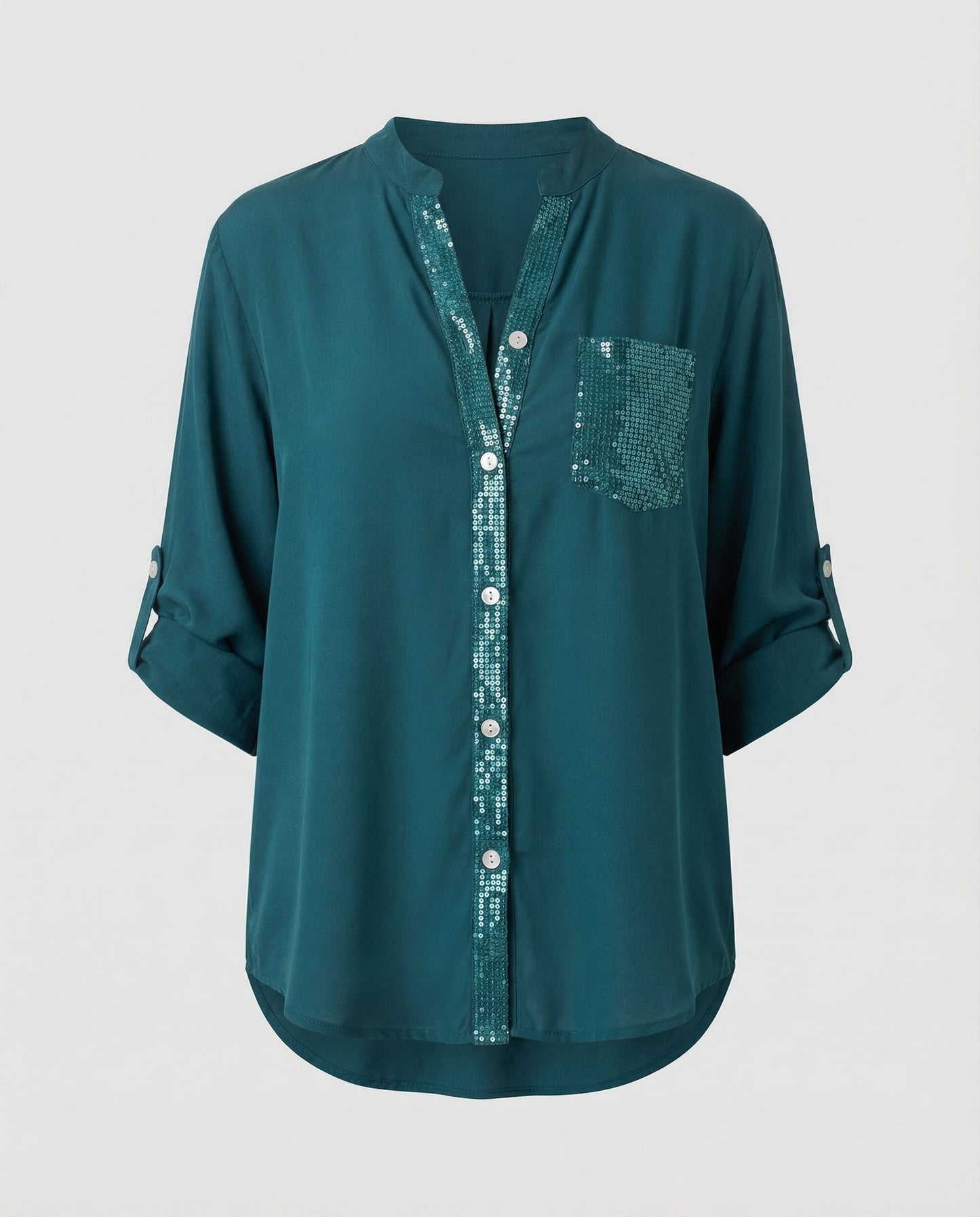 Damen Glitzerbluse mit Pailletten