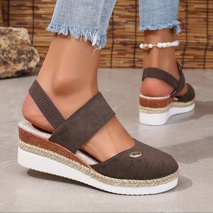 Damen Sandalen Plattform Rutschfest Elastisch