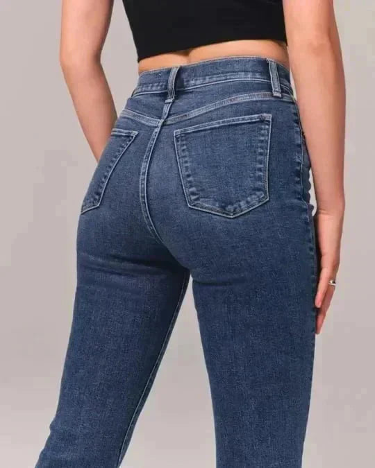 Eveloria Damen Bootcut Jeans Shaping Effekt