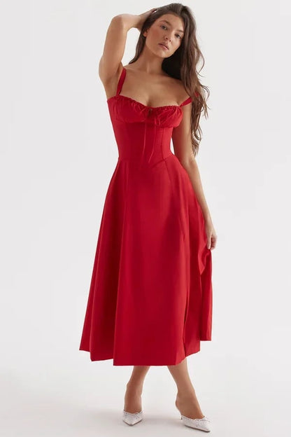 Eveloria Damen Bustier-Kleid Elegant Figurschmeichelnd Sommerkleid