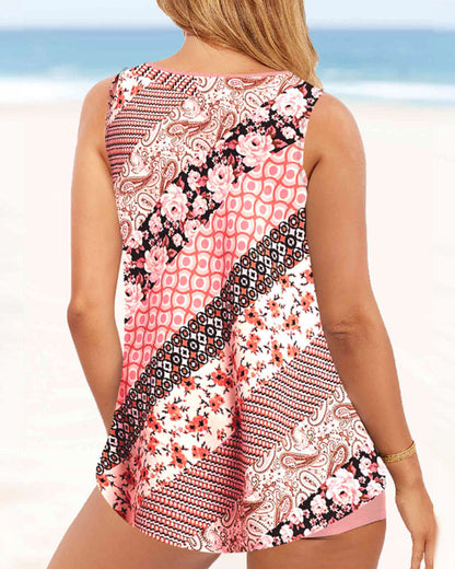Eveloria Damen Tankini Gedruckt Zweiteilig