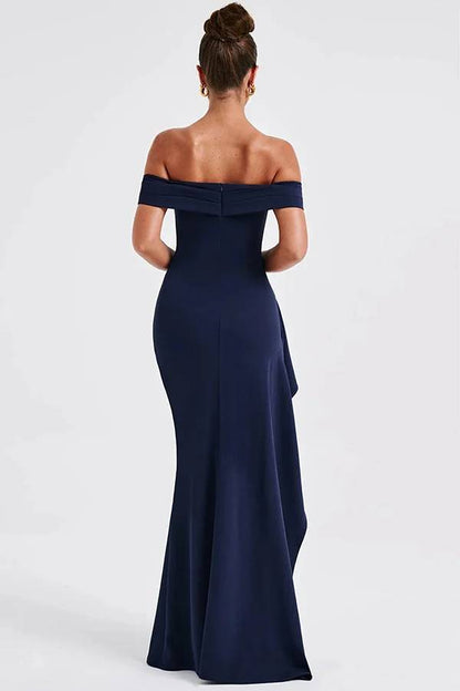 Eveloria Damen Off-Shoulder-Maxikleid Hoher Schlitz