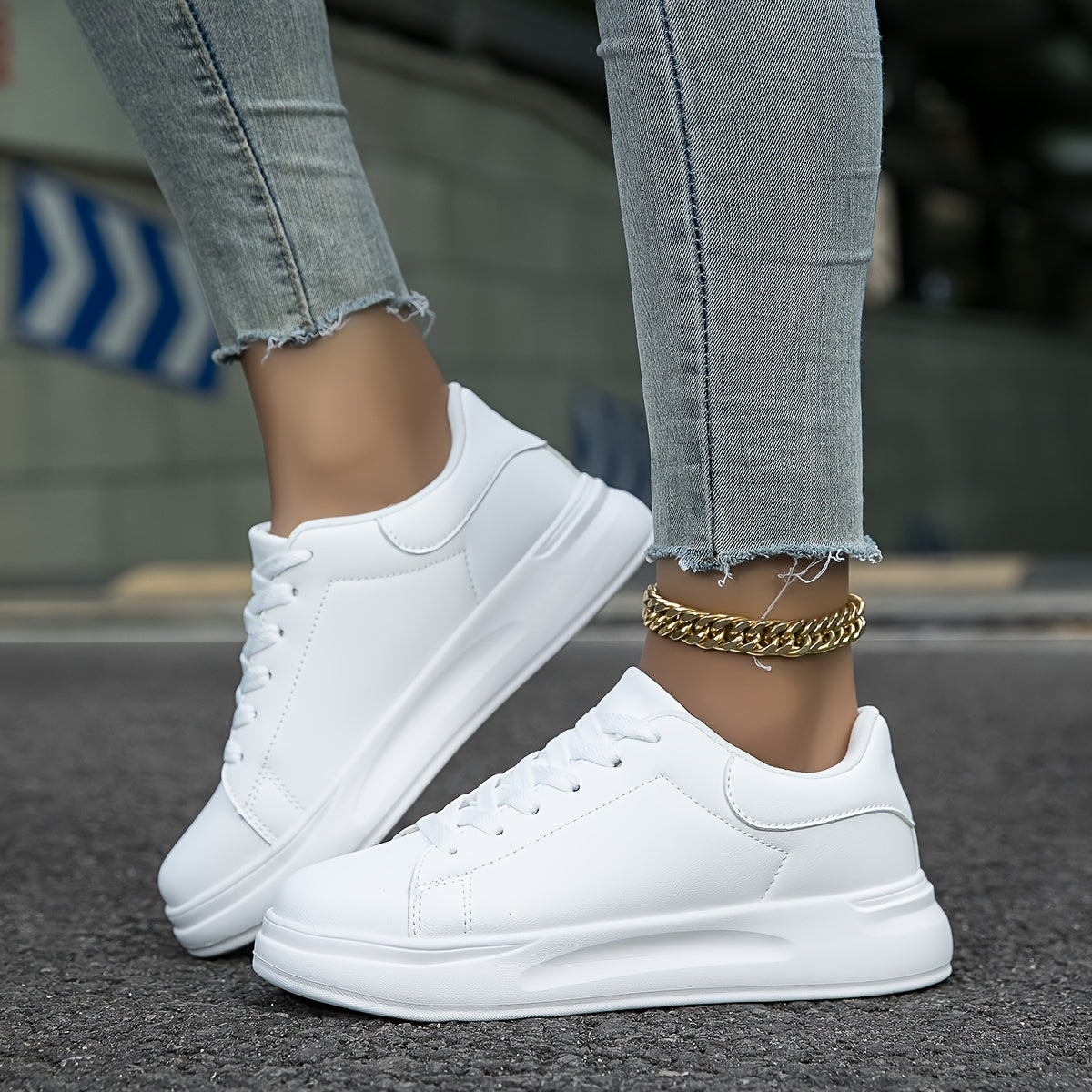 Damen Sneakers Weiße Casual Schuhe