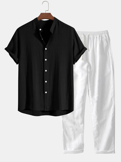 Herren Sommer-Set Kurzarmhemd Hose