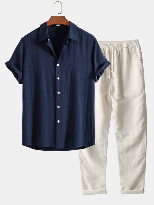 Herren Sommer-Set Kurzarmhemd Hose - Eveloria