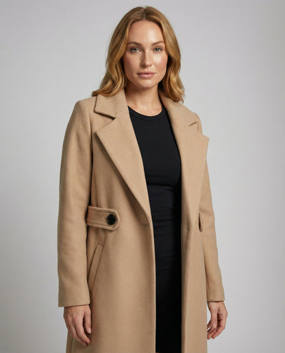 Damen Wollmantel Slim Fit Winter