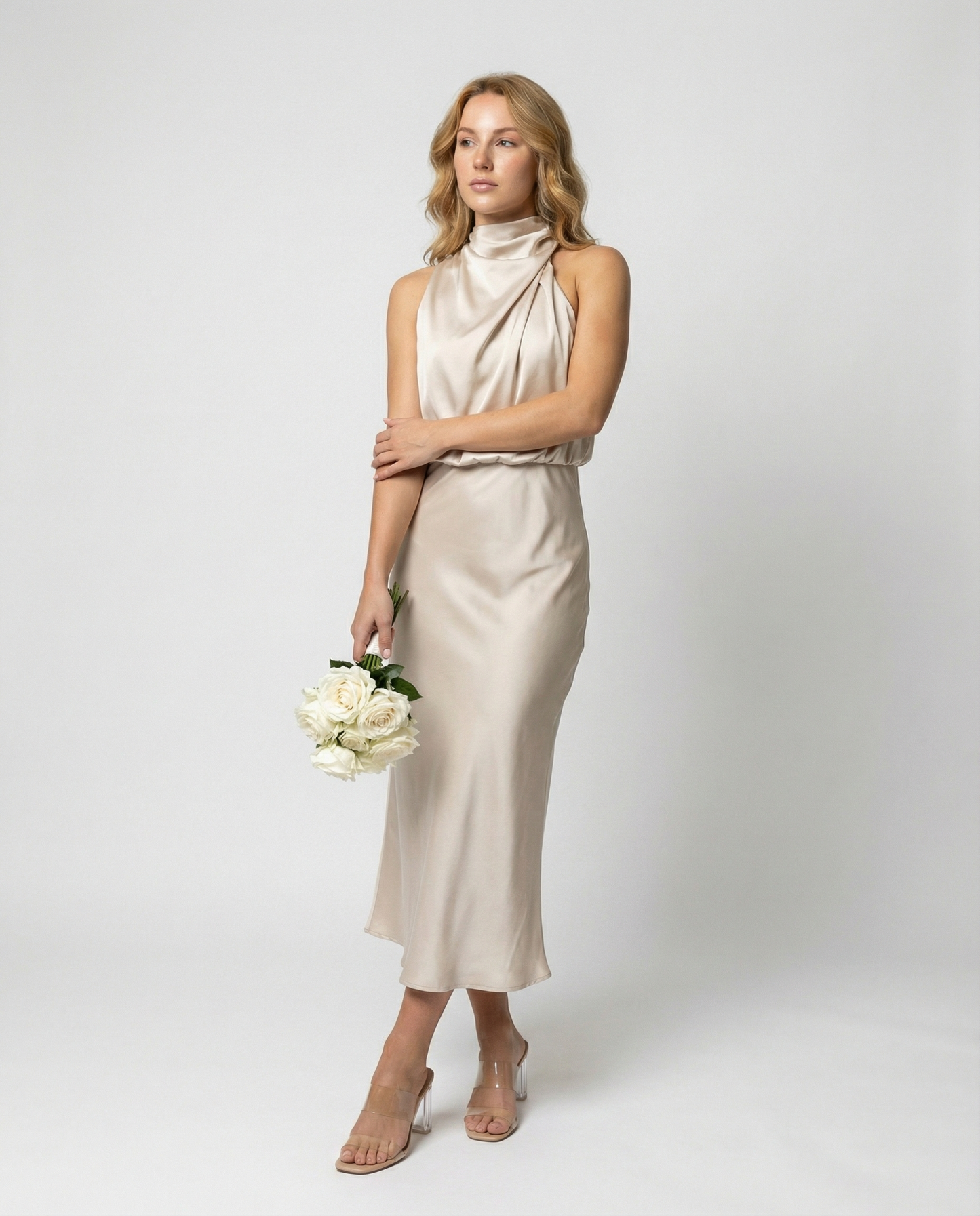 Eveloria Damen Abendkleid Lang Glänzend Elegant