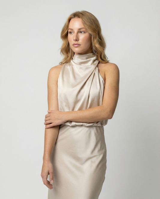 Eveloria Damen Abendkleid Lang Glänzend Elegant Schwarz - Eveloria