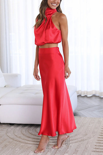 Damen Maxi Kleid Hochzeitsgast Neckholder