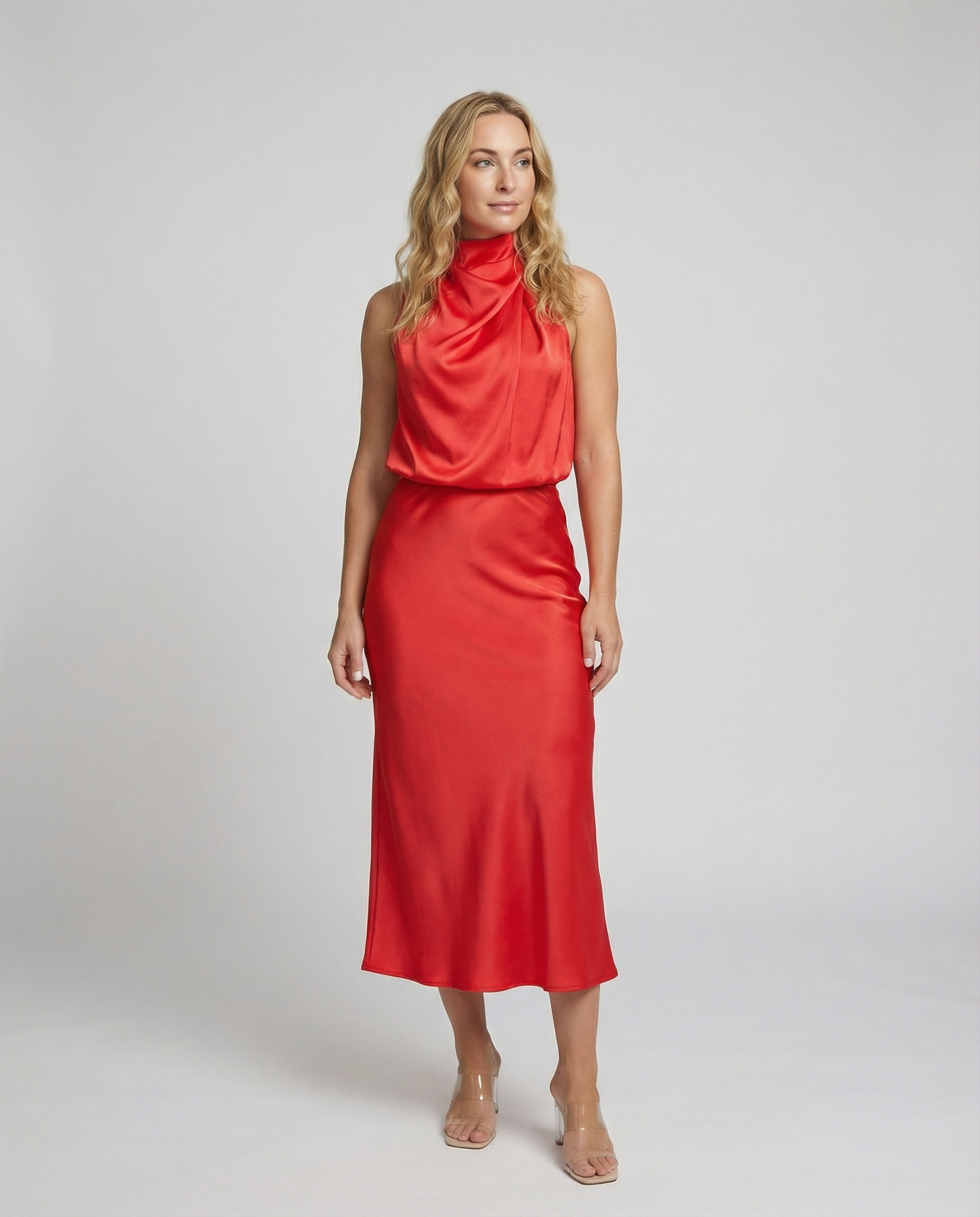 Eveloria Damen Abendkleid Lang Glänzend Elegant
