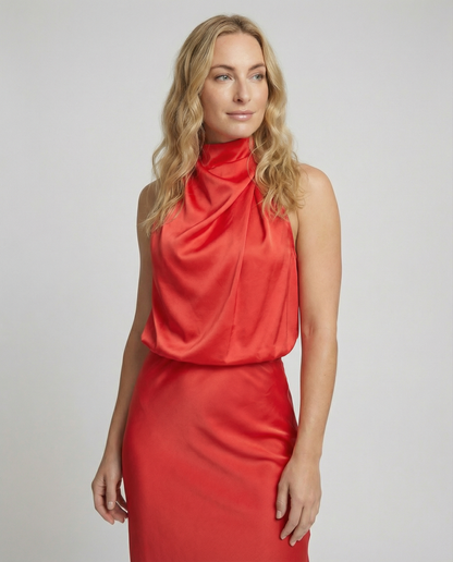 Eveloria Damen Abendkleid Lang Glänzend Elegant