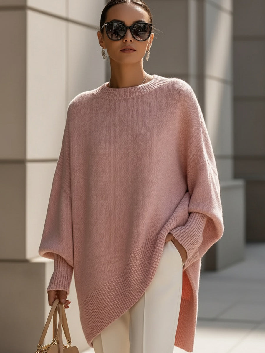 Damen Oversize Strickponcho Lässig Elegantes Design - Eveloria