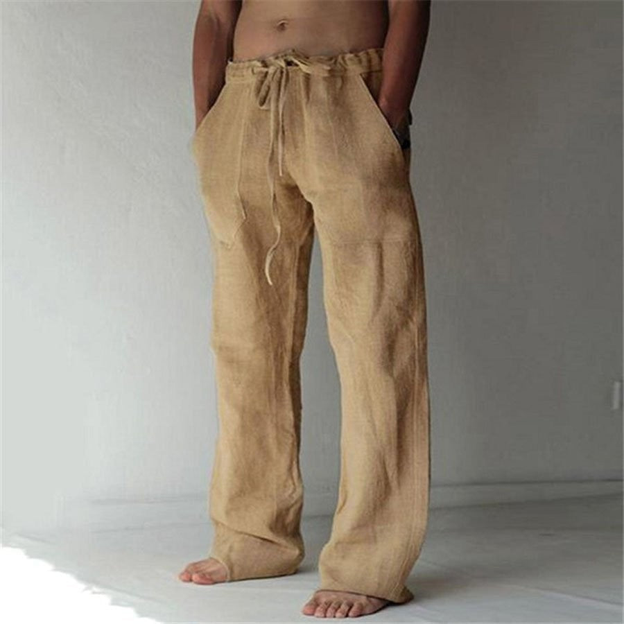 Herren Leinenhose Atmungsaktiv Beige