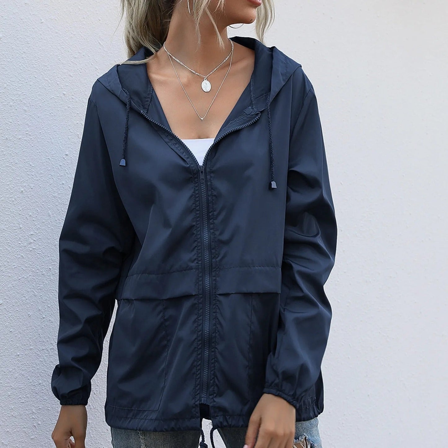 Eveloria Damen Leichte Windjacke Mit Kapuze