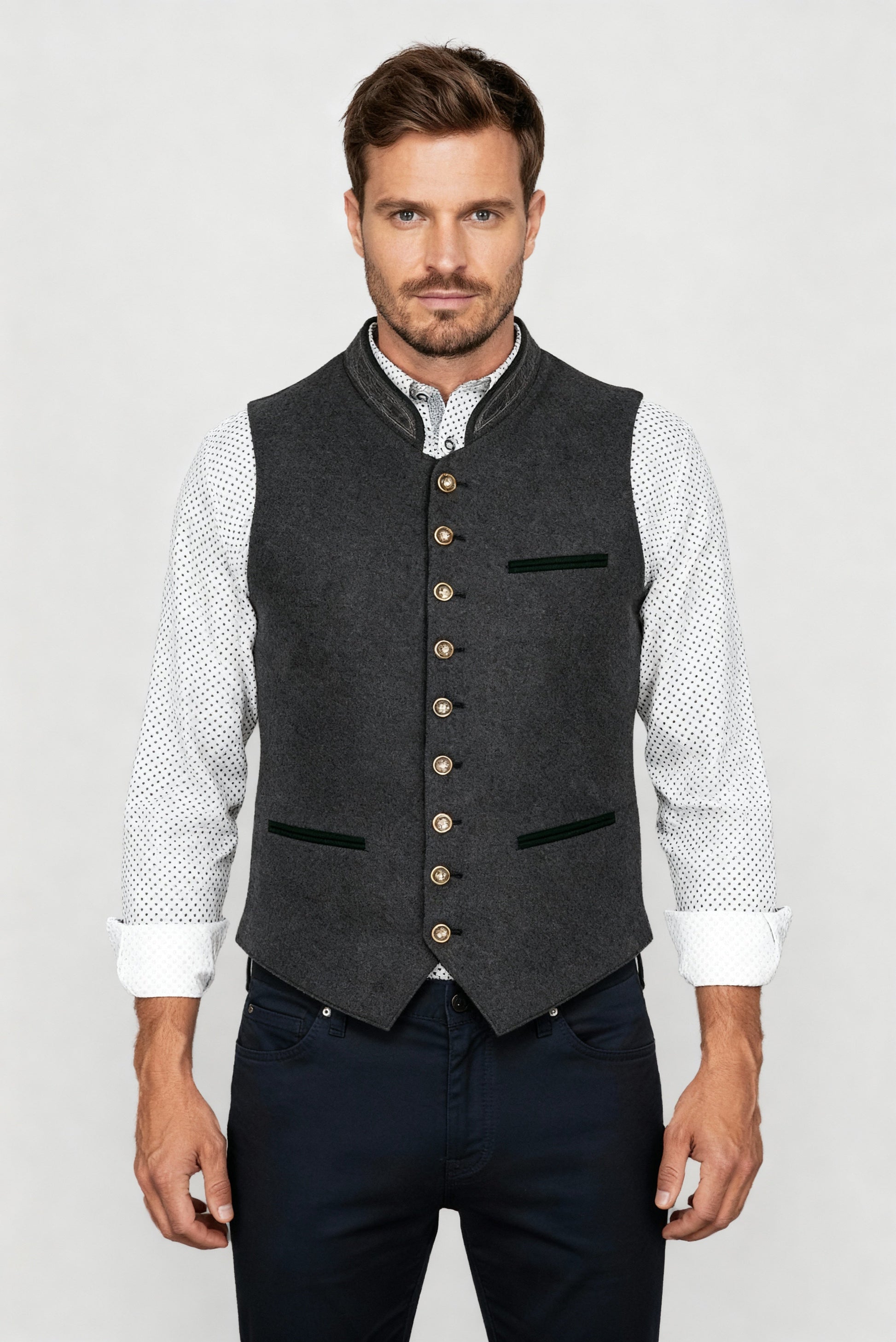 Herren Thermo-Weste Wärmeisolierung Lagenlook Schwarz - Eveloria