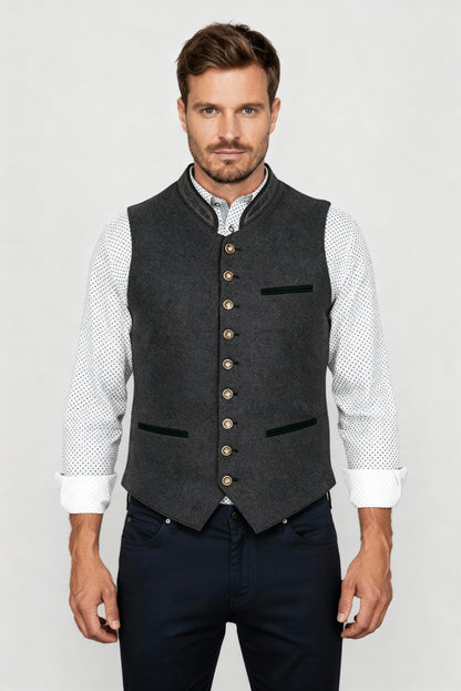 Herren Thermo-Weste Wärmeisolierung Lagenlook Schwarz - Eveloria
