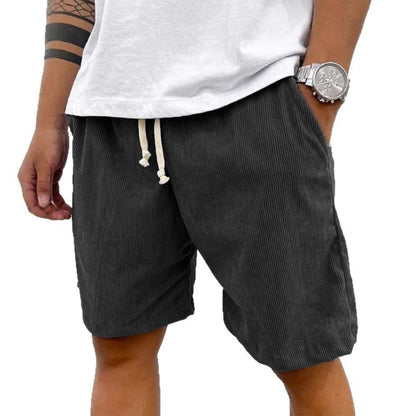 Eveloria Herren Cord Shorts Kordelzug Beige