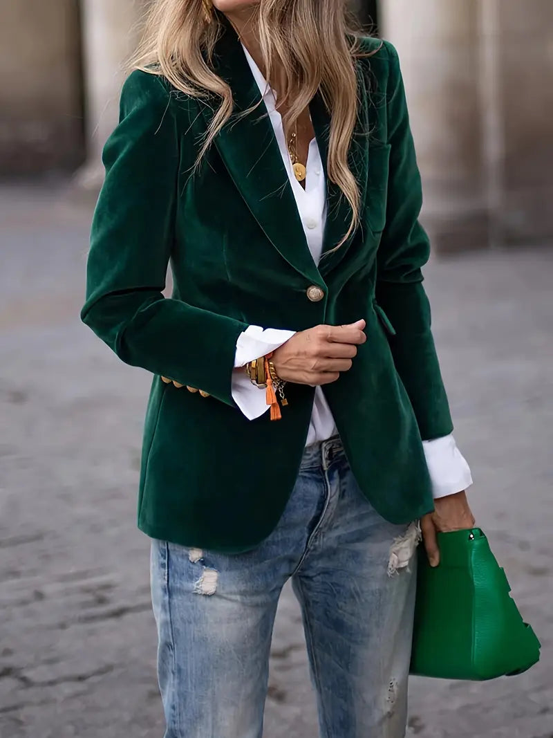 Damen Blazer Samt Tailliert