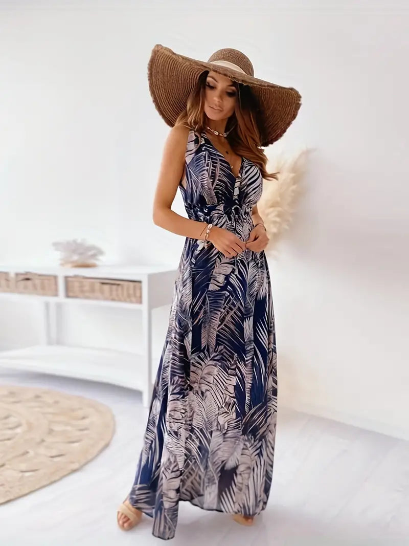 Eveloria Damen Maxi-Kleid Boho-Stil Mit Kordelzug
