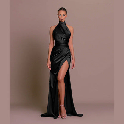 Eveloria Damen Ärmelloses Langkleid Herbstkragen