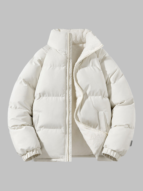 Herren Fleece-Pufferjacke Mit Kapuze Warm