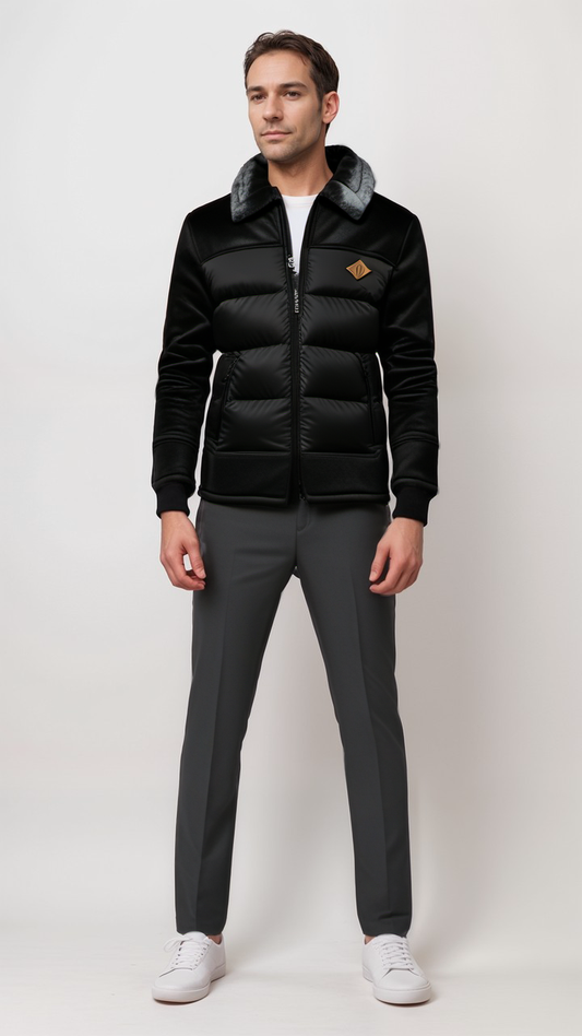 Flemming Herren Winterjacke Kunstleder Fellkragen - Norvielle
