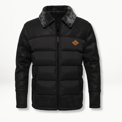 Flemming Herren Winterjacke Kunstleder Fellkragen