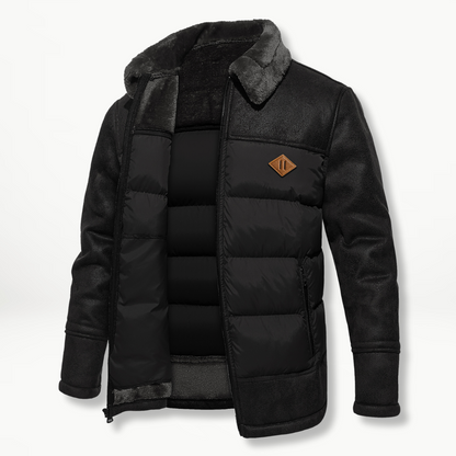 Flemming Herren Winterjacke Kunstleder Fellkragen