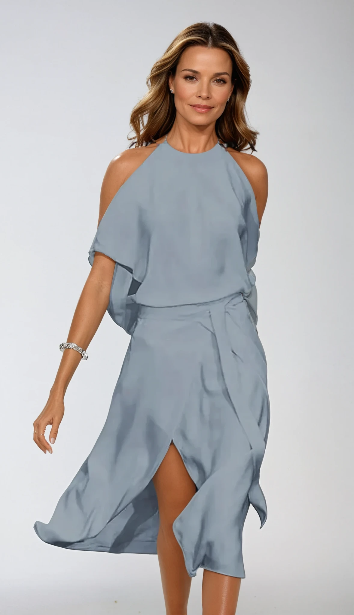 Damen Neckholder Abendkleid Midi