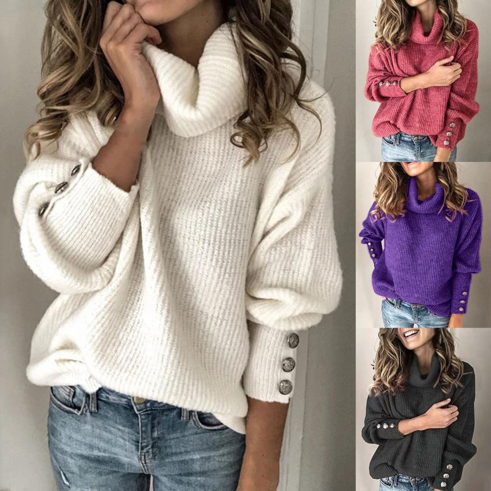 Damen Oversize-Pullover Rollkragen - Eveloria