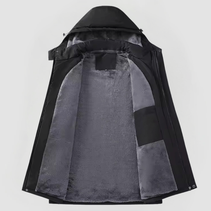 Herren Winterjacke mit Kapuze Reißverschluss